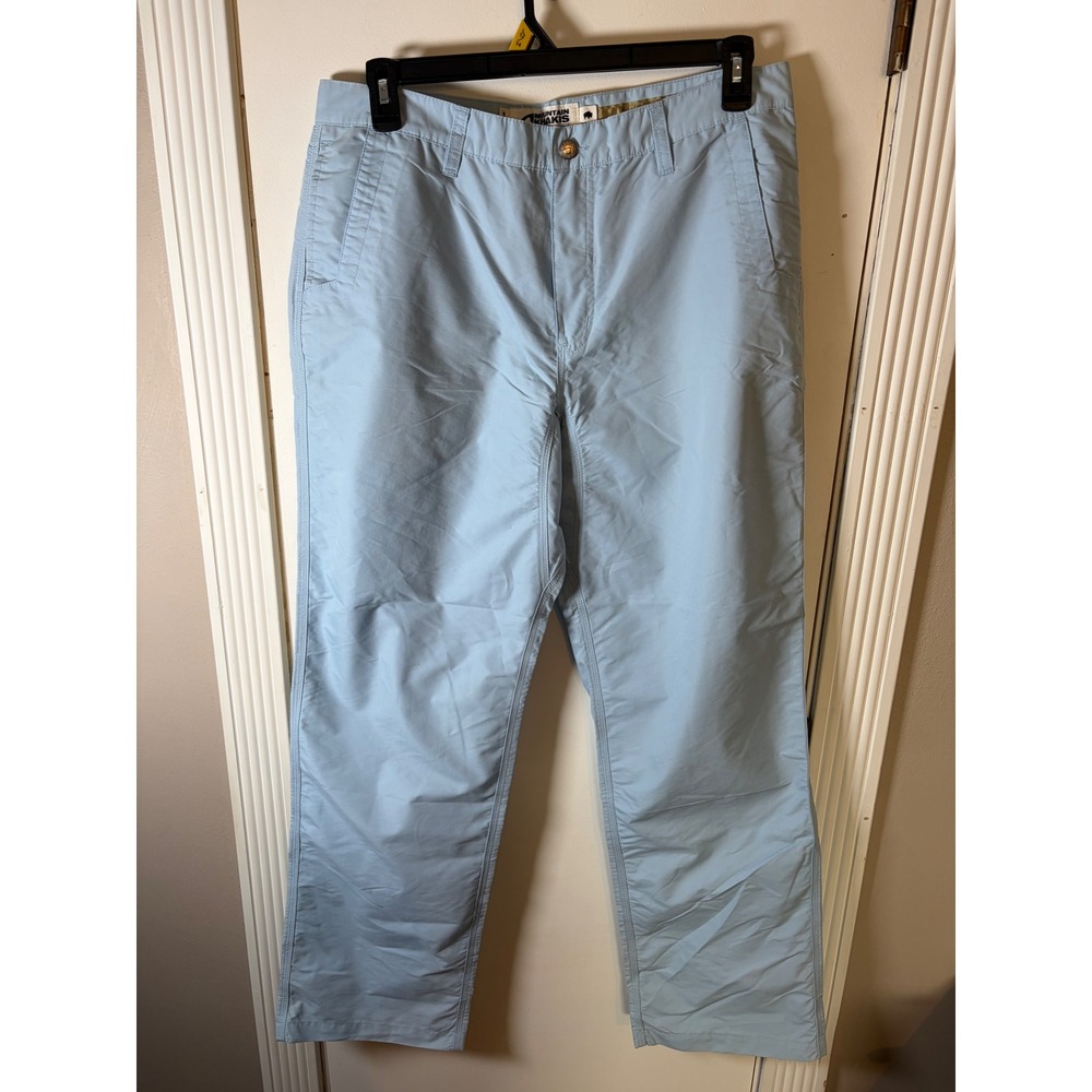 Mountain Khakis Relaxed Fit Pants Mens 36x34 Light Blue Cotton Chino Trousers